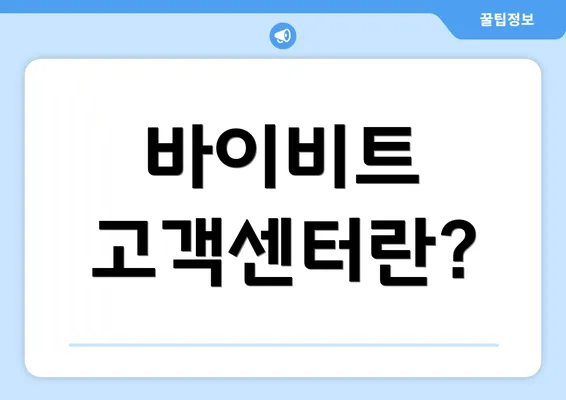 바이비트 고객센터란?