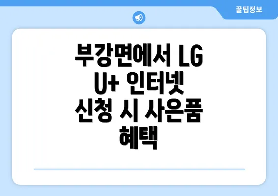 부강면에서 LG U+ 인터넷 신청 시 사은품 혜택