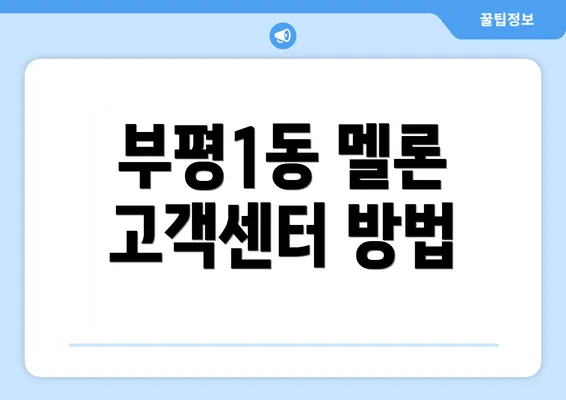 부평1동 멜론 고객센터 방법