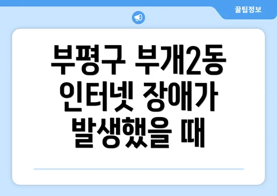 부평구 부개2동 인터넷 장애가 발생했을 때