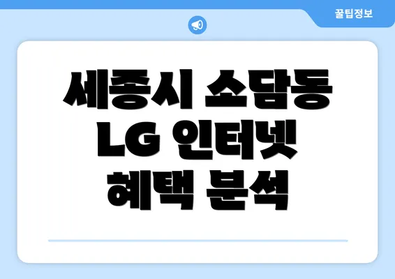 세종시 소담동 LG 인터넷 혜택 분석