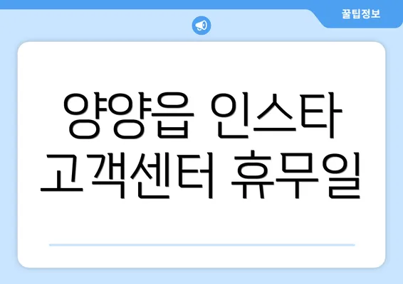 양양읍 인스타 고객센터 휴무일