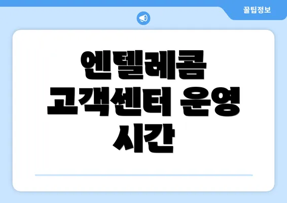 엔텔레콤 고객센터 운영 시간