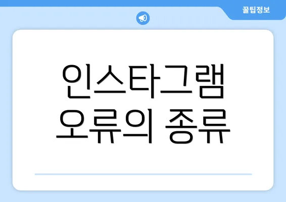 인스타그램 오류의 종류