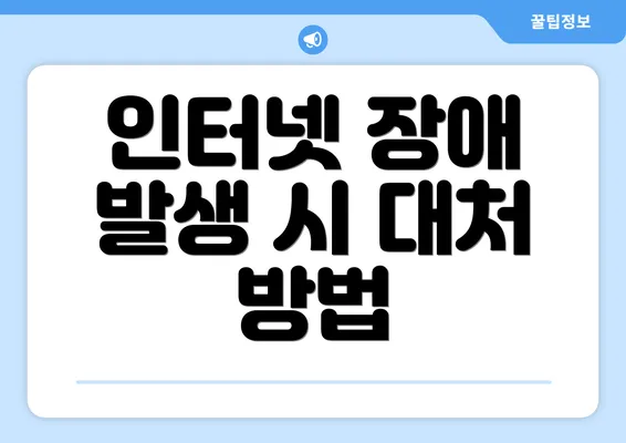 인터넷 장애 발생 시 대처 방법