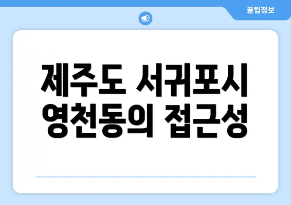 제주도 서귀포시 영천동의 접근성