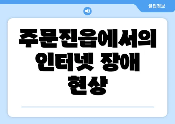 주문진읍에서의 인터넷 장애 현상