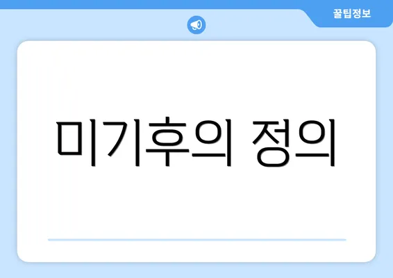 미기후의 정의