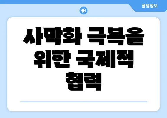 사막화 극복을 위한 국제적 협력