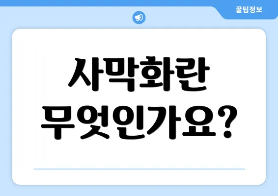 사막화란 무엇인가요?