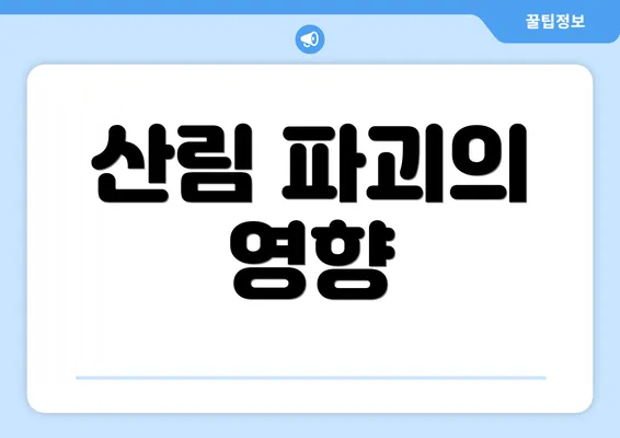 산림 파괴의 영향