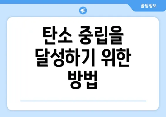 탄소 중립을 달성하기 위한 방법
