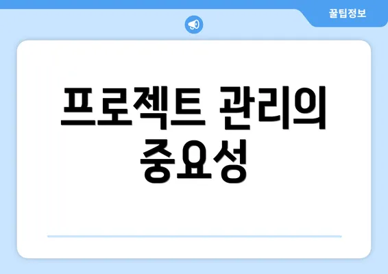 프로젝트 관리의 중요성