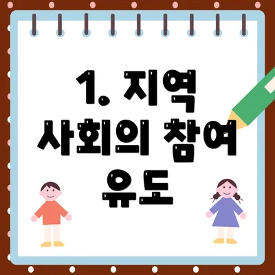 1. 지역 사회의 참여 유도