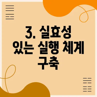 3. 실효성 있는 실행 체계 구축