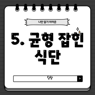 5. 균형 잡힌 식단