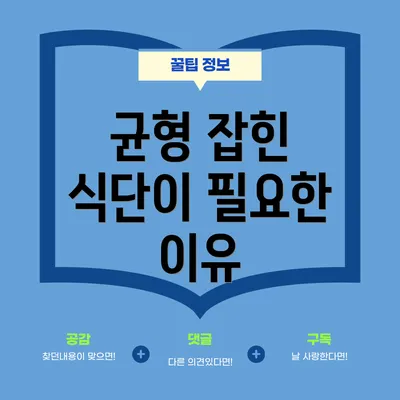 균형 잡힌 식단이 필요한 이유