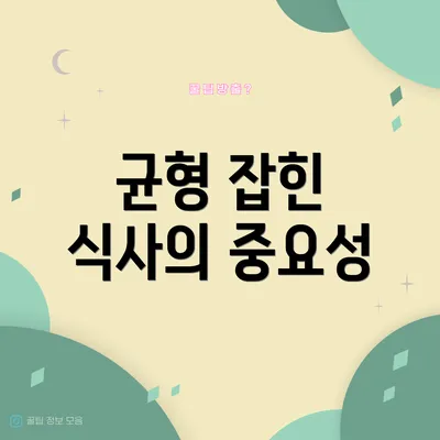 균형 잡힌 식사의 중요성