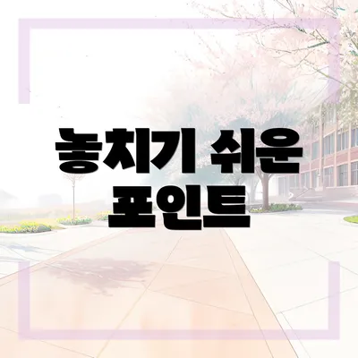 놓치기 쉬운 포인트