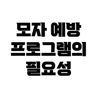 모자 예방 프로그램의 필요성