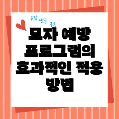 모자 예방 프로그램의 효과적인 적용 방법