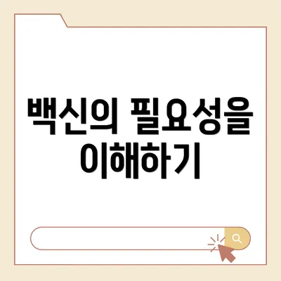 백신의 필요성을 이해하기