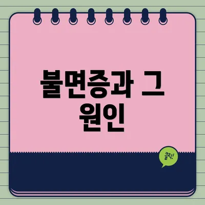 불면증과 그 원인
