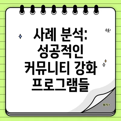 사례 분석: 성공적인 커뮤니티 강화 프로그램들