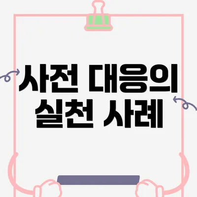 사전 대응의 실천 사례
