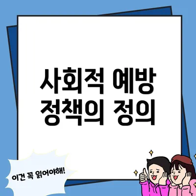 사회적 예방 정책의 정의