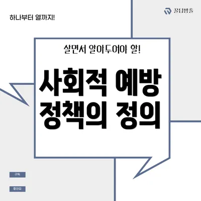 사회적 예방 정책의 정의
