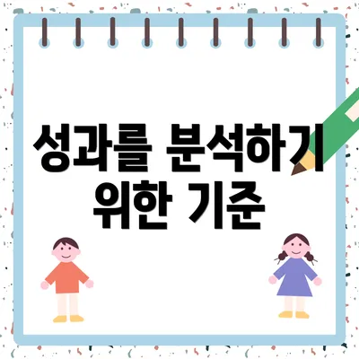 성과를 분석하기 위한 기준