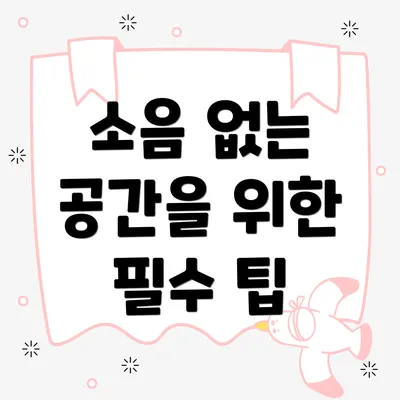 소음 없는 공간을 위한 필수 팁