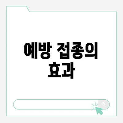 예방 접종의 효과