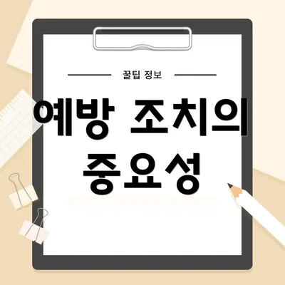 예방 조치의 중요성