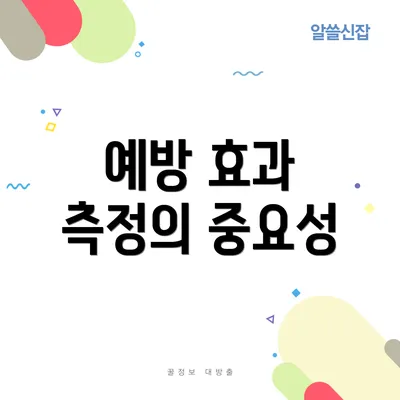 예방 효과 측정의 중요성