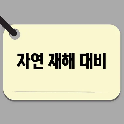 자연 재해 대비