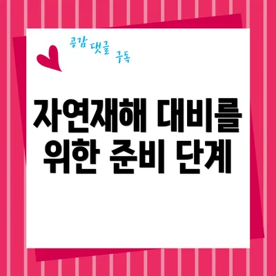 자연재해 대비를 위한 준비 단계