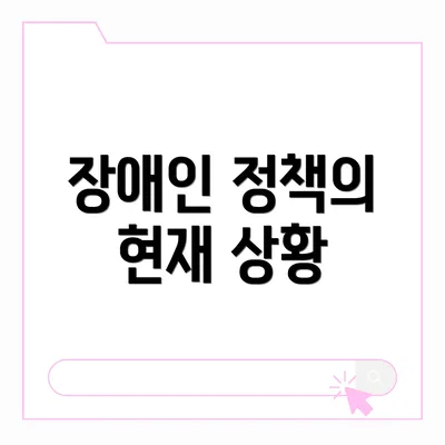 장애인 정책의 현재 상황