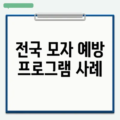 전국 모자 예방 프로그램 사례