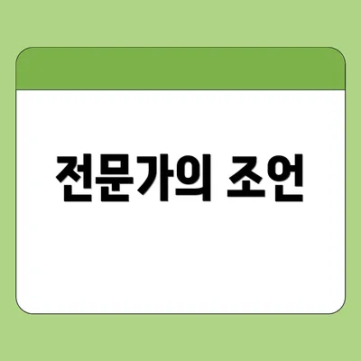 전문가의 조언