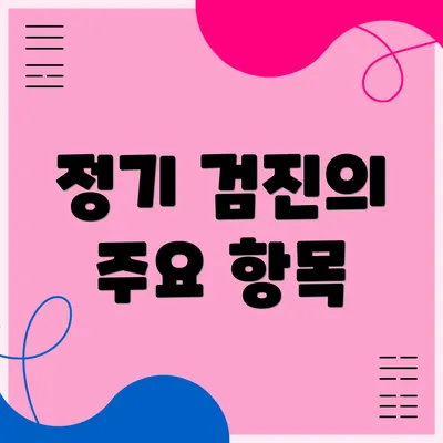 정기 검진의 주요 항목