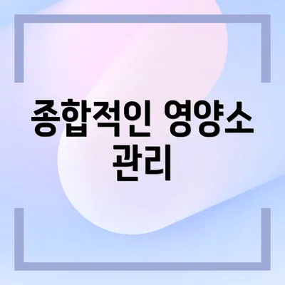 종합적인 영양소 관리