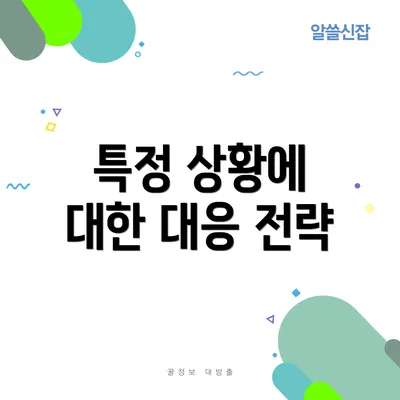 특정 상황에 대한 대응 전략
