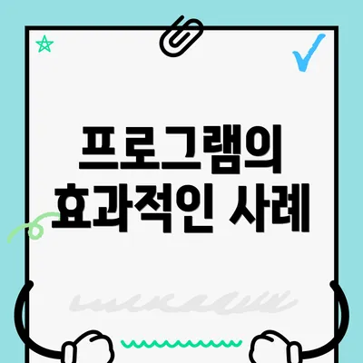 프로그램의 효과적인 사례