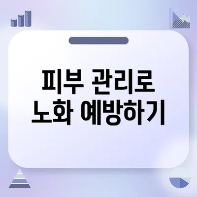 피부 관리로 노화 예방하기