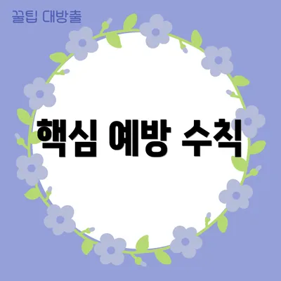 핵심 예방 수칙