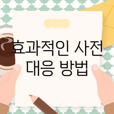 효과적인 사전 대응 방법