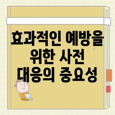 효과적인 예방을 위한 사전 대응의 중요성