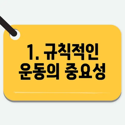 1. 규칙적인 운동의 중요성